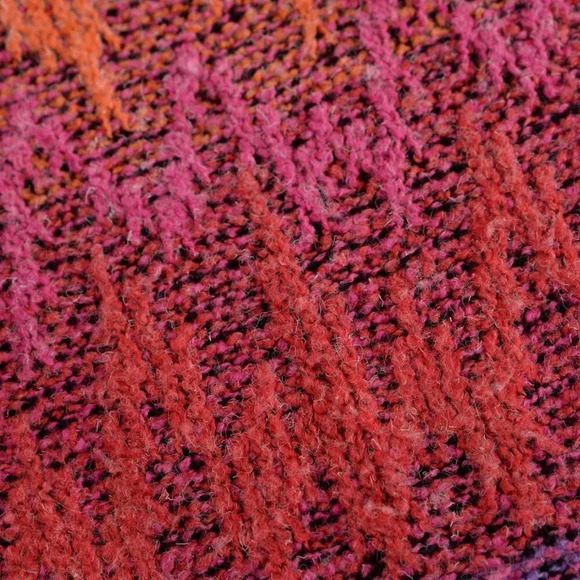 Vintage Haberdasher Purple, Pink, Orange, Red Knit & Yarn  Crewneck Sweater M - Picture 13 of 13